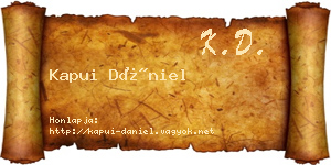 Kapui Dániel névjegykártya